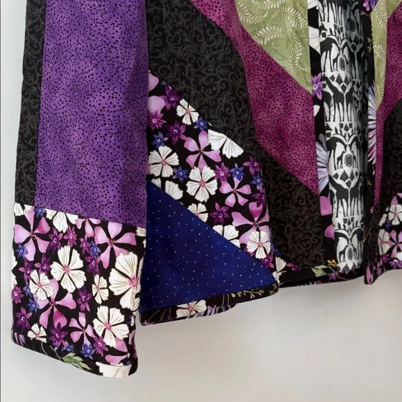 HOMEMADE | Quilted Patchwork Floral Open Jacket - Picture 6 of 16